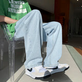 ADVBRIDGE  -  Green Baggy Jeans Men Fashion Casual Wide Leg Jeans Men Streetwear Loose Hip Hop Straight Denim Pants Mens Jean Trousers M-2XL