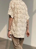 Advbridge Hawaiian Shirts Men Handsome Temperament Daily Summer Half Sleeve Print Pocket American Style Male Breathable Casual Tops