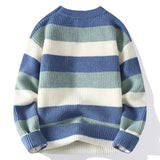 Advbridge Men's Striped Sweater O-Neck Casual Knit Pullovers Fashion Long Sleeve Knitted Sweater Men Autumn Winter Warm Y2K Knitwear Tops