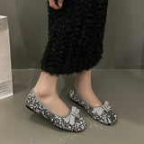 Advbridge Women Flats Bow Bling Flats Shoes Shallow Designer Sandals Autumn Fad Soft Casual Shoes 2024 Dress Walking Cozy Femme Chaussures