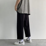 ADVBRIDGE  -  Cotton Casual Pants Men Oversized Wide Leg Pants Men Japanese Streetwear Hip-hop Loose Straight Pants Men Beige Trousers S-2XL