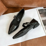 ADVBRIDGE  -  Pointed French Retro Low Heel Flat Heel Mary Jane Shoes for Women 2025 Spring New Style One Straw Style Single Shoes for Women