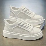 ADVBRIDGE  -  White Men Sneakers Breathable Skateboarding Shoes Outdoor Mens Walking Running Shoes Couple Lightweight Casual Shoes