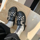 Advbridge Summer Women Slippers Platform Rivets Punk Rock Leather Mules Creative Metal Fittings Casual Party Shoes Female Outdoor Slides