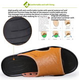 ADVBRIDGE  -  New Men's Slippers Summer Outside Leather Sandals Big Size Beach Slippers Anti-slip Mens Shoes