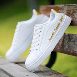 ADVBRIDGE  -  New Men Sneakers Fashion Breathble Vulcanized Shoes Pu Leather Platform Shoes White Lace Up Casual Footwear Zapatos Mujer
