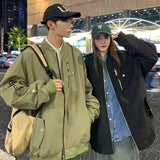 Advbridge Streetwear Hip Hop Men Fashion Loose Jackets Mens Outerwear Harajuku Jackets Male Oversized Bomber Jacket Woman Causal Coat