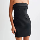 ADVBRIDGE  -  Summer Tube Top Short Skirt Backless Slim Temperament Elegant Women's Dress
