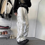 Advbridge Y2K American New Fashion High Street Vibe Destroyed Fringed Jeans Men And Women Vintage Harajuku Wide Leg Micro-trumpet Slacks