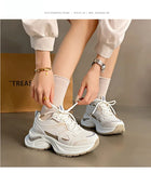 ADVBRIDGE  -   Women Vulcanized Shoes Women Sports Shoes Casual Shoes Thick Sole Height Increasing Breathable Running Shoes Fashionable