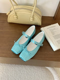 ADVBRIDGE  -  Satin Square Toe Mary Jane Shoe Women Shallow Buckle Bowknot Footwear Ladies Fashion Light Comfort Soft Sole Ballet Flats Women