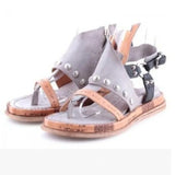 ADVBRIDGE  -  35-43 yards big yards flat sandals Roman shoes new clip toes exposed toes punk European and American style
