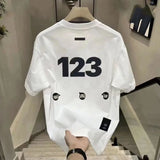Advbridge Men‘s Wintern outfits 2024 Summer Korean Version Loose Casual Oversized Comfortable and Breathable Round Neck Printed Short Sleeved T-shirt for Men Advbridge Men‘s Wintern outfits