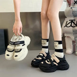 ADVBRIDGE  -  Female Sandal Women's Ladies Shoes Summer Increasing Height Breathable Clogs with Heel Girls New Sports Closed Thick Hook &