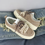 ADVBRIDGE  -  Unisex Trendy Quality Vulcanized Canvas Shoes Genuine Leather & Suede Skate Sneakers Women Men Basic Street Fashion