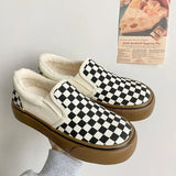 ADVBRIDGE  -  Thick-soled Checkered Women's Shoes Casual Slip-on Loafers New Spring Fashionable Rubber Board Shoes For Men Women