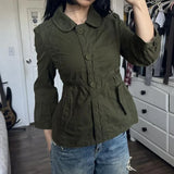 ADVBRIDGE  -  Euramerican Peter Pan Collar Vintage Sweet Cool Coats Y2k Simple Single Breasted Slim Waist Lace Up Clothes Harajuku Streetwear