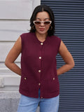 Advbridge Spring Sweater Vest for Women Elegant Fashion Single Breasted Sleeveless Knitted Vest Female Casual Tops Holiday Tank Tops 2025