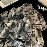 ADVBRIDGE  -  Trendy Men's Tie-Dye Short Sleeve Shirt - Breathable Casual Summer Top Streetwear Fashion Hawaiian Shirt for Man M-XXXXXL
