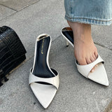 ADVBRIDGE  -  Red Heels Slippers 7cm Stiletto Heels Ladies Sandals White Patent Leather Summer Shoes Woman 2025 Pointed Toe Sandalias De Mujer