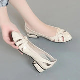 Advbridge With Low Heels Blue Pointed Toe Sandals for Women Ladies Shoes Footwear Office Work Summer  Luxury Shoe Comfort Vip Trend F