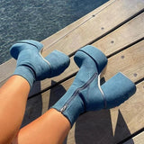 Advbridge Fashion Sexy Party Women Winter Boots  Platform Chunky High Heels Motorcycle Long Boots Luxury Big Size Punk Shoes Woman