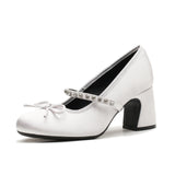 ADVBRIDGE  -  Platform Heels Round Toe Slip On Latest Lace-Up Shoes Mary Jane Shallow Mouth Branded Pumps Sandals Ladies Slip-On Women's
