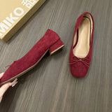 ADVBRIDGE  -  Red New Women Flat Shoes Fashion Shallow Slip On Ladies Elegant Ballerinas Shoes Soft Flat Heel Outdoor Casual Mary Jane S