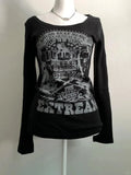 Advbridge Vintage Gothic Black Women T-shirts Punk Style Graphic Grunge Tshirts Harajuku Y2k 2000s Long Sleeve Tops Streetwear