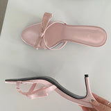 Advbridge Summer Butterfly-knot Woman Slippers Thin Low Heels Narrow Band Street Style Stripper Ladies Shoes Zapatos Mujer