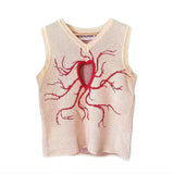 Advbridge Y2K Fashion Mens Hollow Out Knit Vest Shirts 2025 Spring Fall Casual V Neck Knitting Tank Tops Men Vintage Sleeveless Camisoles