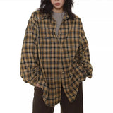 ADVBRIDGE  -  Spring Autumn Retro Plaid Print Men's Shirts Casual Lapel Collar Buttoned Long Sleeve Cardigan For Men Fashionable Cardigan
