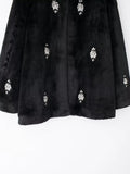 Advbridge 2024 Women's Faux Fur Effect Coat Jacket Jewelry Decoration Crop Top Winter Jackets  Autumn Outerwear Cropped