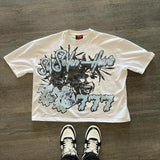 Advbridge High street religion oversized short harajuku korean goth t shirt print graphic t shirts gothic streetwear y2k top men clothing