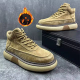 Advbridge 2025 Leather Men's Boots Winter Fashion Retro Comfortable Casual High Quality Thick Sole Warm Personality Men's Shoes