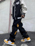 Advbridge Trousers Straight Man Cowboy Pants with Print Men's Jeans Hip Hop Star Cotton 2024 Trend Stacked 90s Streetwear Y2k Vintage Kpop