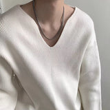 Advbridge 2025 Spring Fall Casual Mens Knit Jumper Tops Long Sleeve V Neck Knitted Sweaters Men Vintage V Neck Slim Fit Knitting Pullovers