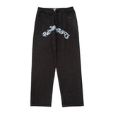 Advbridge Y2K retro street print alphabet star jeans men and women hip-hop high street spring and autumn loose straight drag casual pants