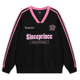 Advbridge Men Sweatshirt Streetwear Fashion Casual Hip Hop Oversized Sweatshirt Pullover Sleeve Striped Retro Harajuku Y2K Unisex 2024 New