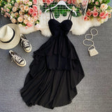 ADVBRIDGE  -  Women's Spaghetti Strap Dress Female Irregular White Chiffon Party Slip Dresses Summer Fashion Sleeveless Dresses