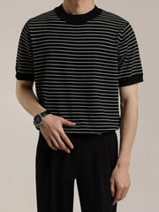 ADVBRIDGE  -  Outfit Striped Contrast Male T-Shirts Graphic Cool Tee Shirt High-Quality Oversized Comfortable T Shirt Comfort Soft Q274