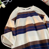 ADVBRIDGE  -  New Arrival Flower Festival T Shirt Men Striped Fashion O-Neck Tshirts Summer Cotton Tops Loose Street Hip Hop T-Shirts Q100