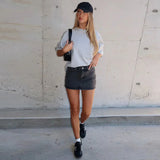 Advbridge Vintage Mini Denim Women's Skirt Solid Washed High Waist Button Pockets Lady Skrits 2025 Spring Summer Fashion Female Outwears