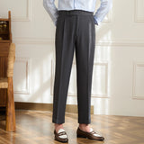 ADVBRIDGE  -  Business Commuting Non-ironing Breathable Double Pleat Striped Trousers Men's Fashionable Business Thin Draped Casual Pants