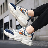 Advbridge Breathable Mesh Mens Sneakers Sports Running Platform Comfortable Casual Chunky Shoes Lace-up Athletic Designer Male Footwear