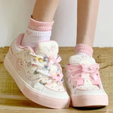 ADVBRIDGE  -  Doughnut Style Womens Volcanise Shoes Sweet Pink Chic Kawaii Skateboard Shoes Warm Non Slip Wear Resistant Casual Shoes