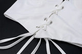 ADVBRIDGE  -  Lace-Up Suit for Women, Sweet Sexy Girl's Suit, Strapless and Asymmetry Dress, Prairie Chic, Summer