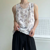 Advbridge 2024 Summer New Chinese Style Sleeveless T-shirt Men's Clothing Personalized Butterfly Printed Tank Top Streetwear Vest