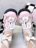 Advbridge Japanese Kawaii Lolita Mary Janes Shoes Women Heart-shape Vintage Sweet Pumps Shoes Female Cross-tied Elegant Fashion Shoes