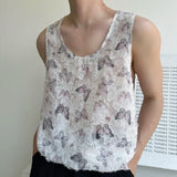 Advbridge 2024 Summer New Chinese Style Sleeveless T-shirt Men's Clothing Personalized Butterfly Printed Tank Top Streetwear Vest